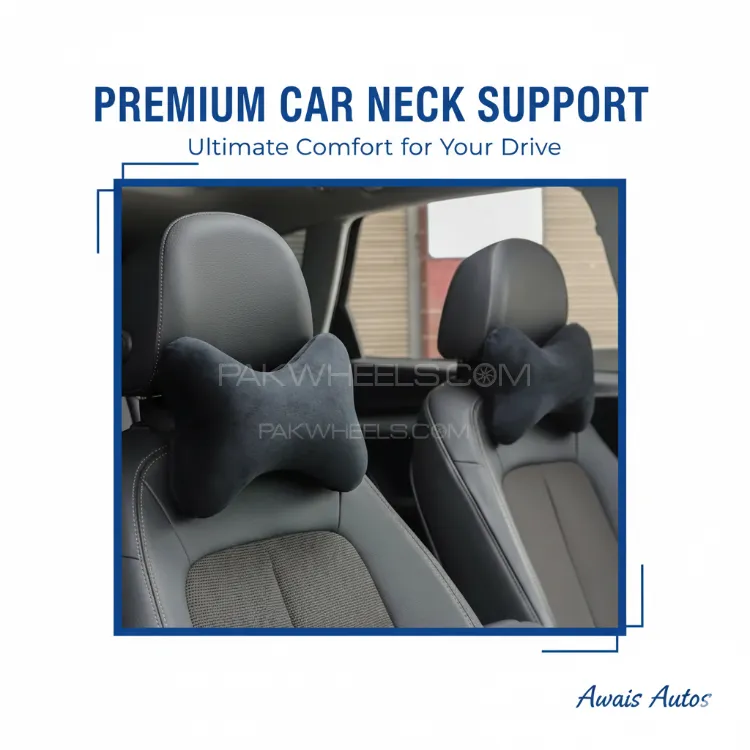 (Pack of 2) Soft Car Headrest Velvet, Portable and Washable Car Travel Neck Rest Pillow Image-1