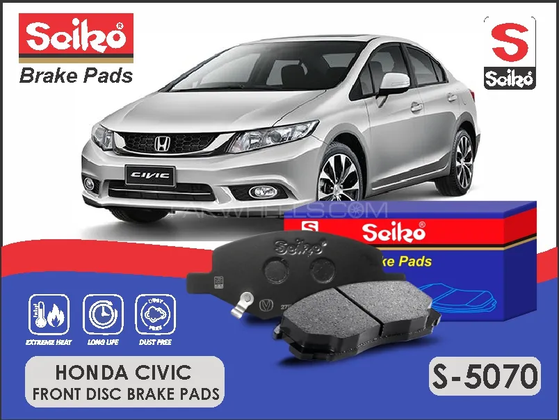 Honda Civic 2012-2014 Premium Seiko Front Disc Brake Pad Image-1