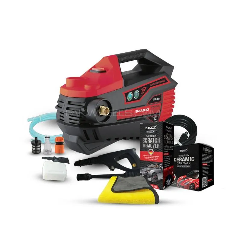 Samco Induction Motor Pressure Washer 1800 Watts (150 Bar) with Car Wax + Scratch Remover free Towel Image-1