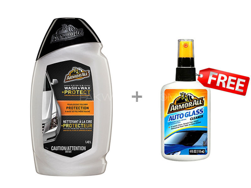ARMORALL Premium Wash n Wax With FREE Auto Glass Cleaner Pump Image-1