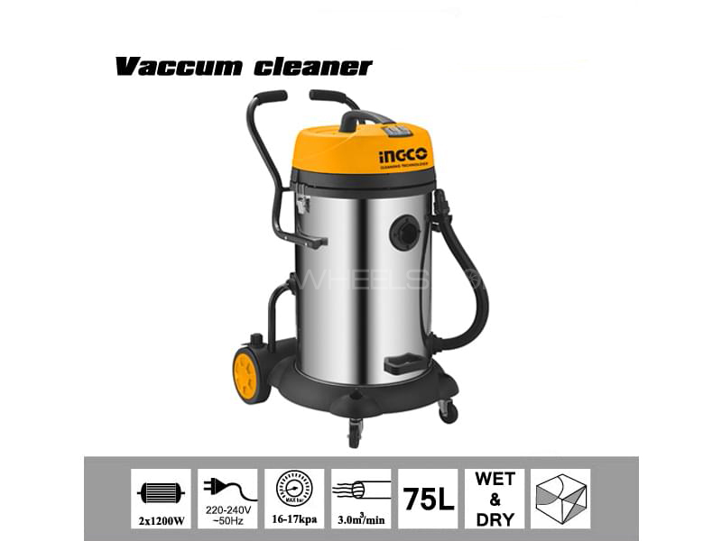 Ingco Wet and Dry Professional Series Vacuum 75L Image-1