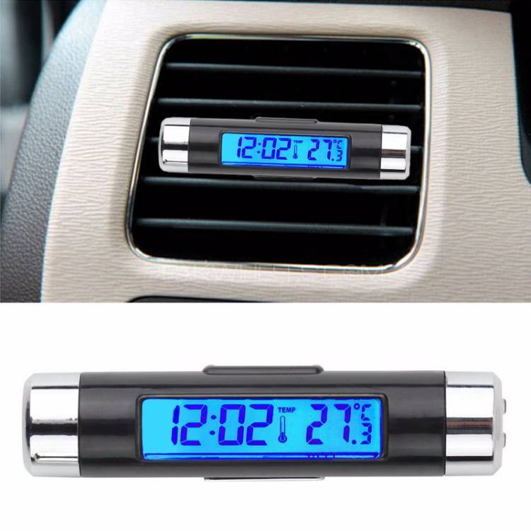 car thermometer and clock Image-1
