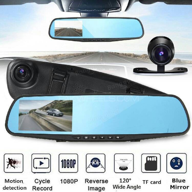 Car DVR Mirror DUAL Camera Front/Back  1080p Image-1