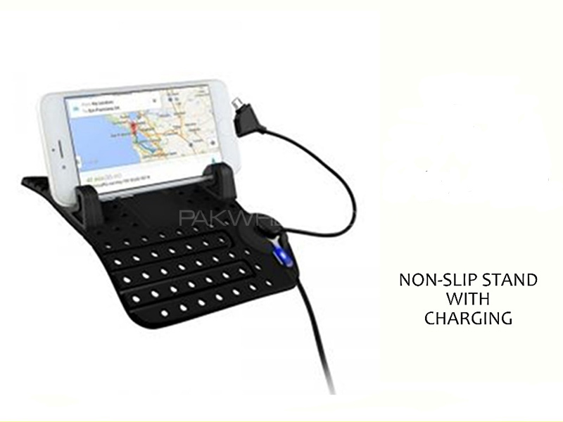 Car Mobile Holder Non-Slip Stand With Charging Image-1