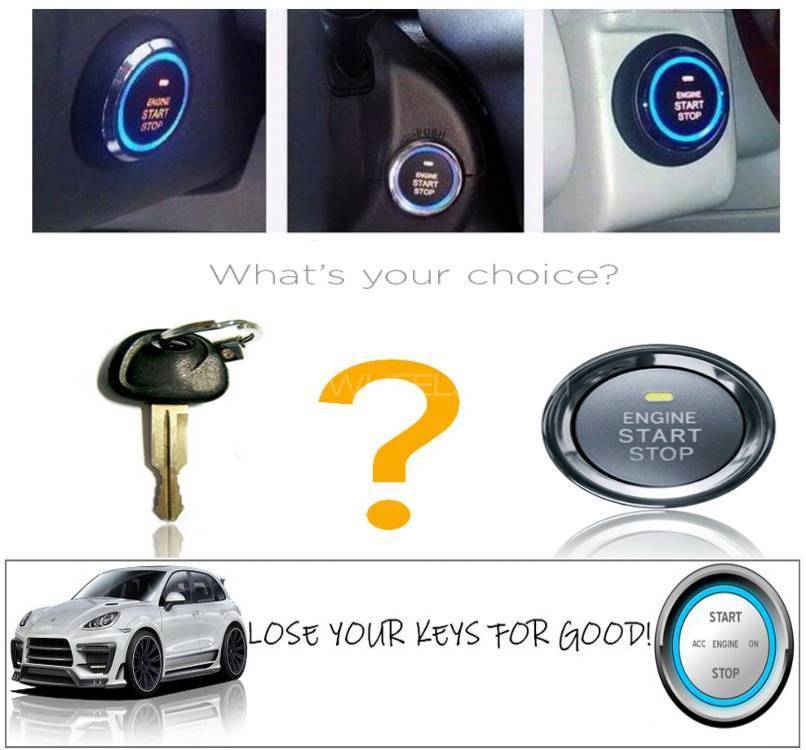For Car Lovers" Push Start Stop Button Kit "RFID Secure Car Image-1