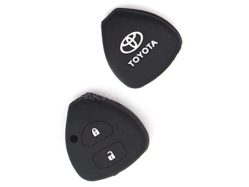 Silicon Key Cover For Toyota Vitz - Black Image-1