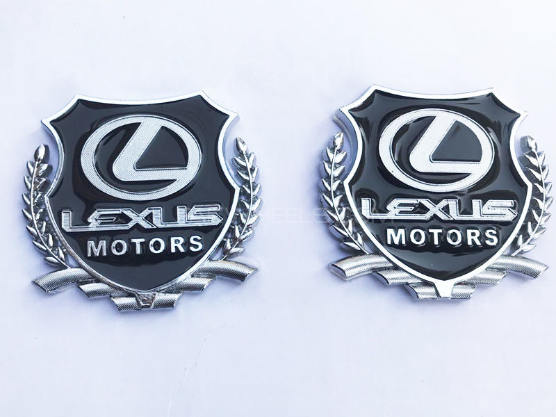 3D Lexus Motors Metal Emblem - 2 Pcs Image-1