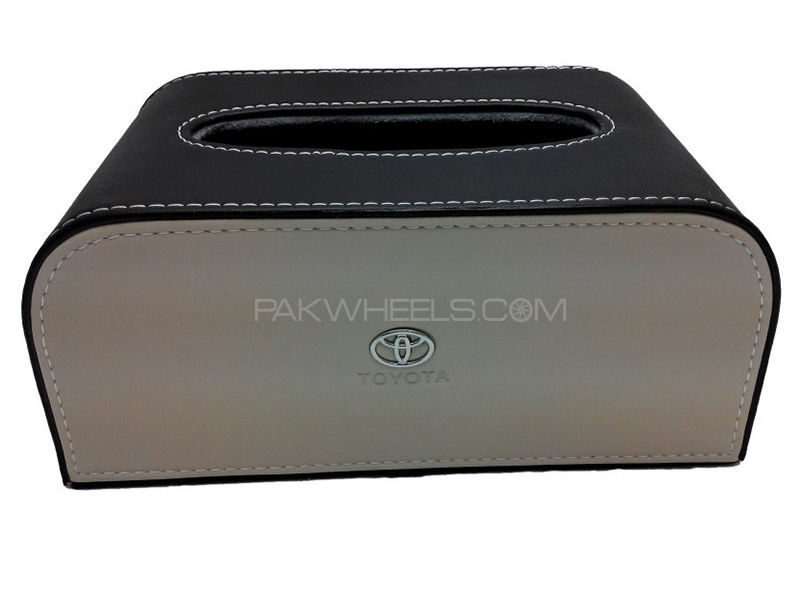Toyota Dashboard Tissue Box - Black & Biege Image-1