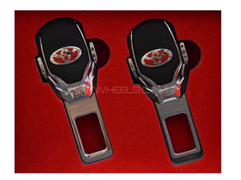 Toyota Leather & Metal Style Seat Belt Clips Image-1
