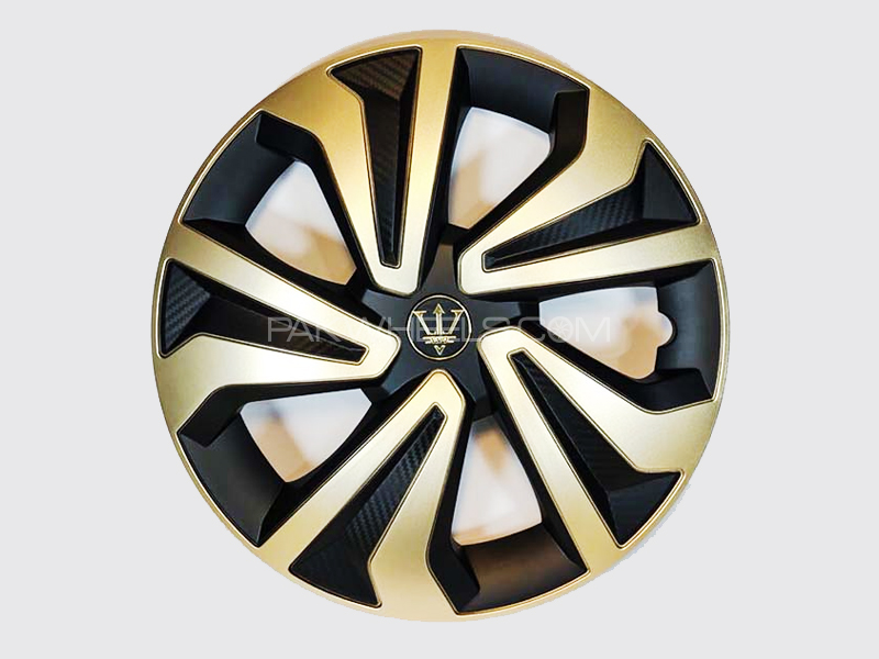 X8 Wheel Cover Evo Black & Golden Carbon S6 13" Image-1