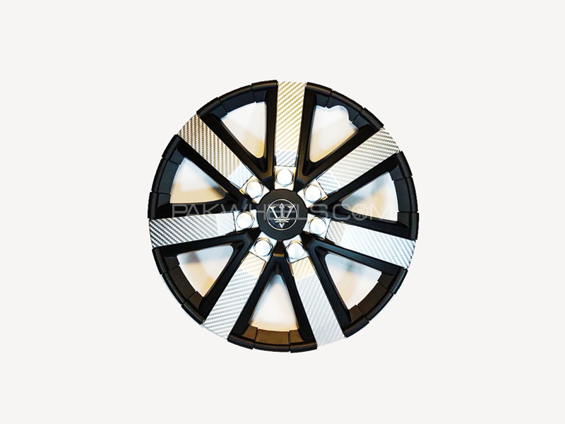 X8 Wheel Cover Evo Black & Silver Carbon S2 12" Image-1