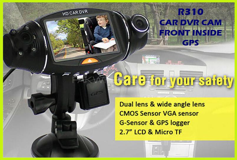 Car Camera R-310 Dual Recorder with GPS (Front + Inside) Full HD Cam Image-1