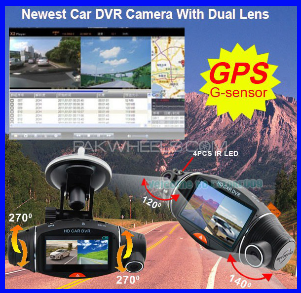 2018 CAR Dual 2 LENS 2 Way Recording with GPS Tracker Fhd R310 Image-1
