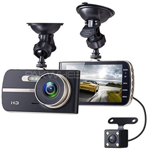 H83 Dual Car Cam w/ Night Vision Video Front + Back Camera Recorder Image-1