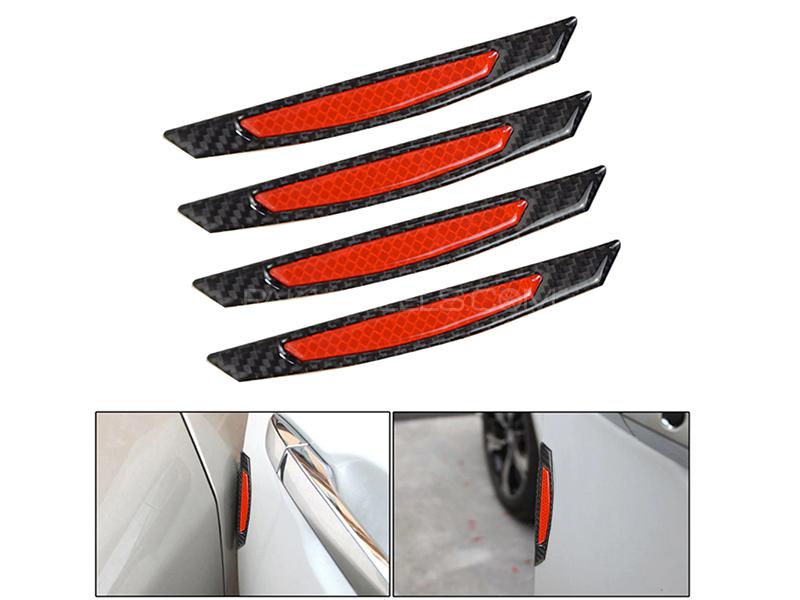 Car Edge Door Guard Carbon Black & Red Image-1