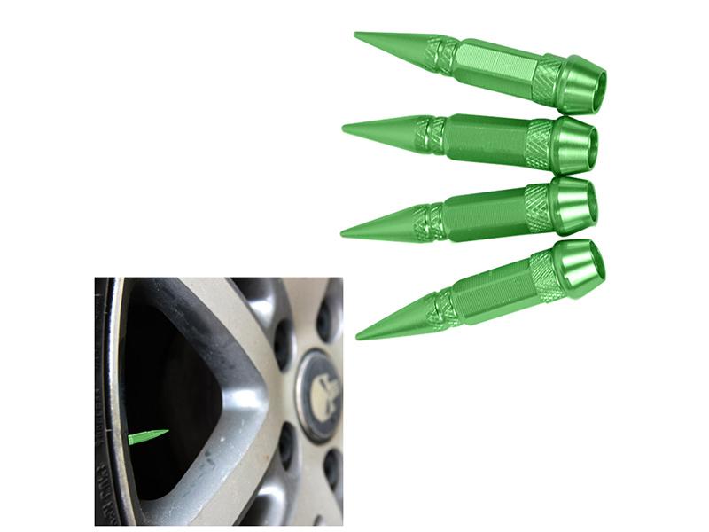 Universal Car Rim Nozzle Caps - Green  Image-1