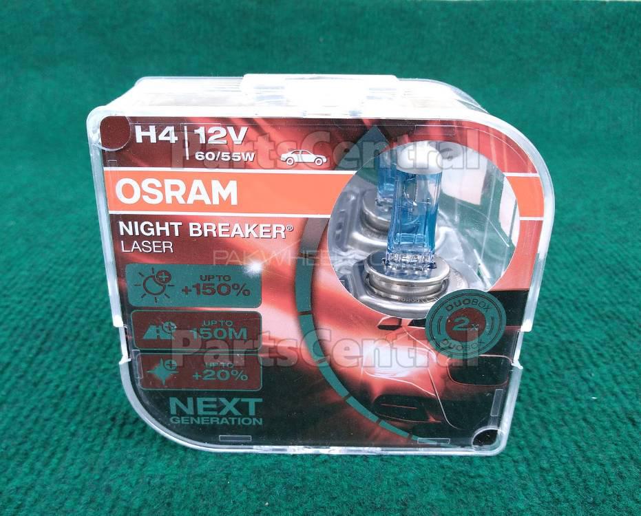 OSRAM (Germany) H4 Night Breaker Laser 150% Brighter - Pair Image-1