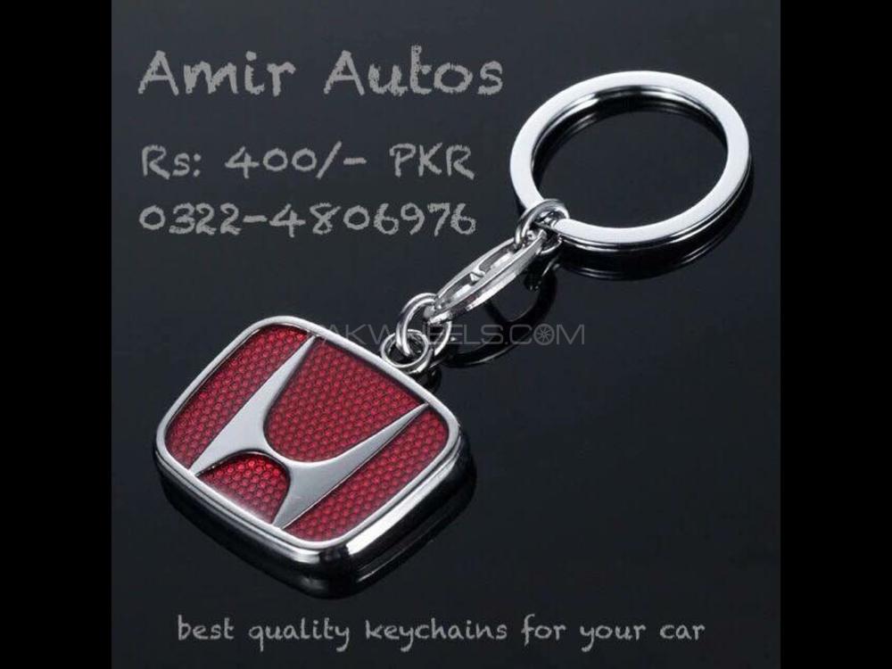 High quality metal HONDA Car logo keychains..  Pure stainless steel finshed with chrome.. Image-1