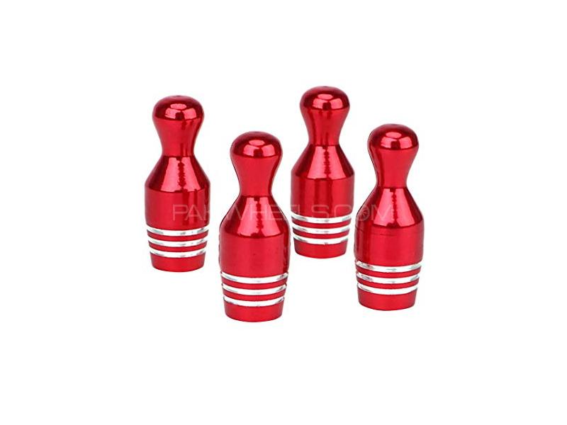 Bowling Shape Tire Nozzle Cap Red for sale in Lahore Image-1