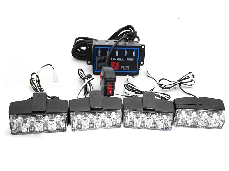 Button Control Grill Police LED Light - LED-4R-C Thick  Image-1