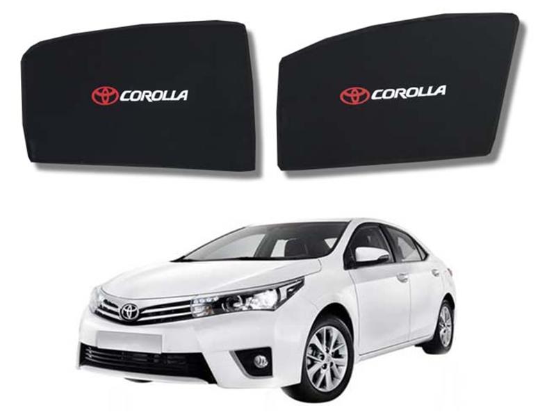 Foldable & Flexible Fix Shades With Logo For Toyota Corolla 2014-2020 - 4 Pcs Image-1