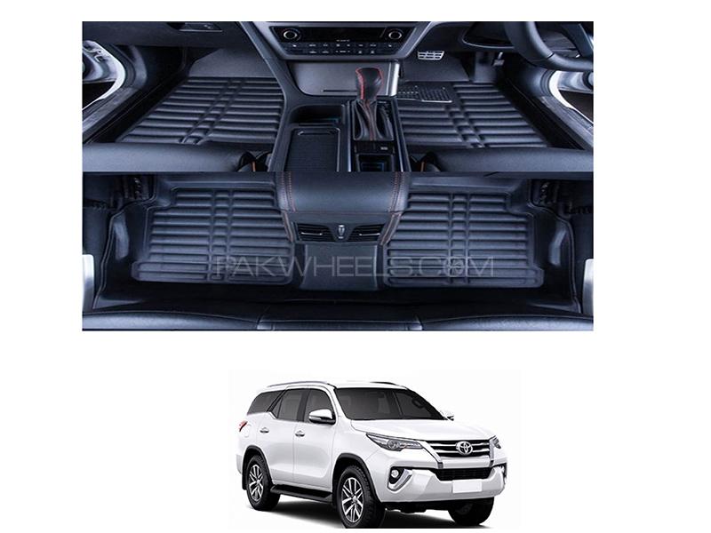 5D Floor Mat For Toyota Fortuner 2016-2019 - Black Image-1