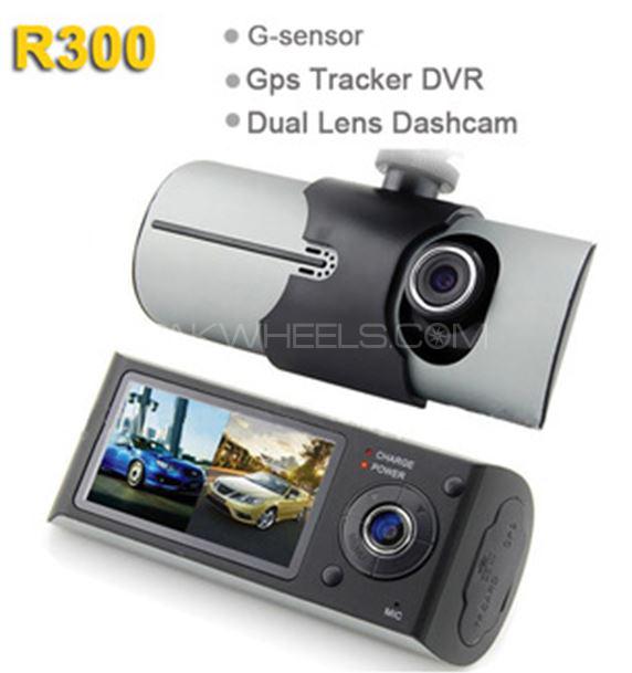 R300 Dual Car Dash Cam Audio Video Recorder Front Inside + GPS Camera Image-1