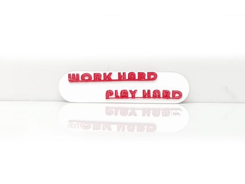 Play Hard Plastic Pvc Emblem Image-1