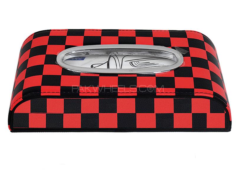 Full Check Style Tissue Box - Red Image-1