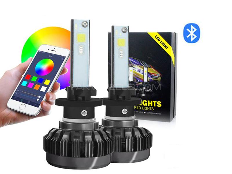 RGB Mobile Control Bluetooth Multicolor LED Lights With Flasher For Fog Lamps - H11 Image-1