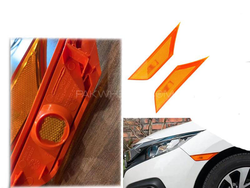Honda Civic X 2016-2019 Front Side Marker Orange Lamps. Image-1