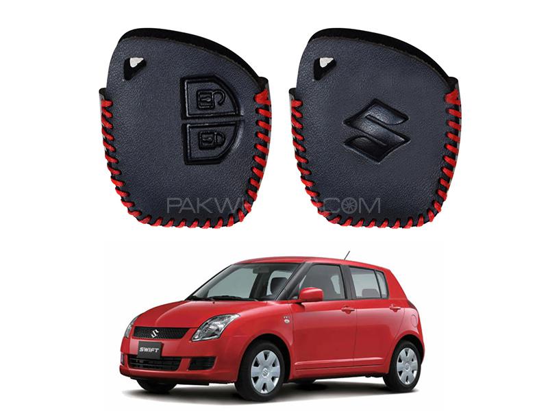 Suzuki Swift 2005-2007 Keyless Remote Leather Key Cover Image-1