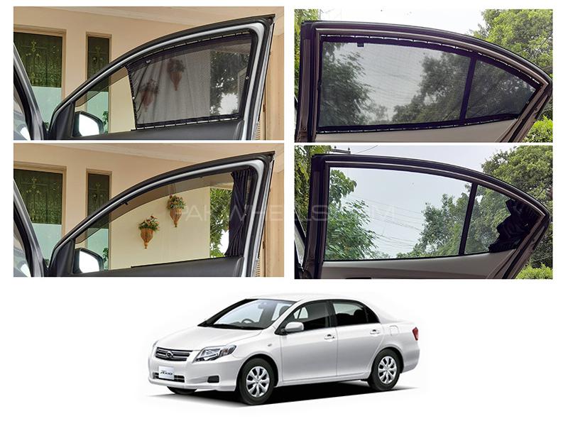 Awra Foldable Fitting Curtain Black Shades For Toyota Axio 2006-2012 Image-1