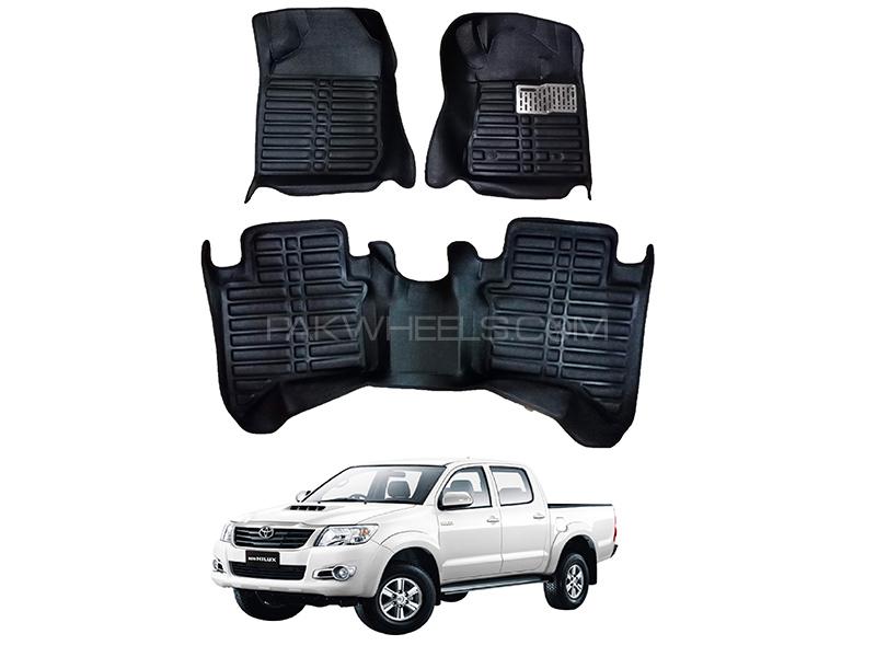 5D Custom Floor Mats Black For Toyota Vigo 2005-2015 Image-1