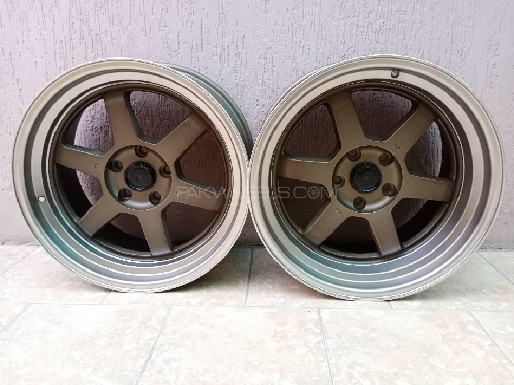 Brand New Rays TE37 18" Alloy Wheels Rims Staggered Image-1