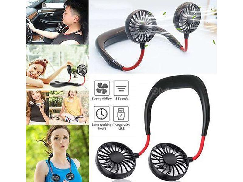 SOGO Rechargeable Hand Free USB Neck Hanging Fan For Travel Outdoor Home Office Use Image-1