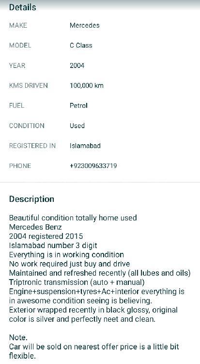 مرسڈیز بینز سی کلاس 2004 for Sale in ملتان مرسڈیز بینز سی کلاس 2004 for Sale in ملتان Image-18