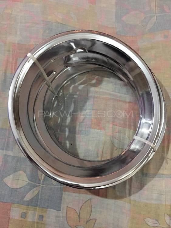 12 inch crome steel rings for all car stapni or stock rims Image-1