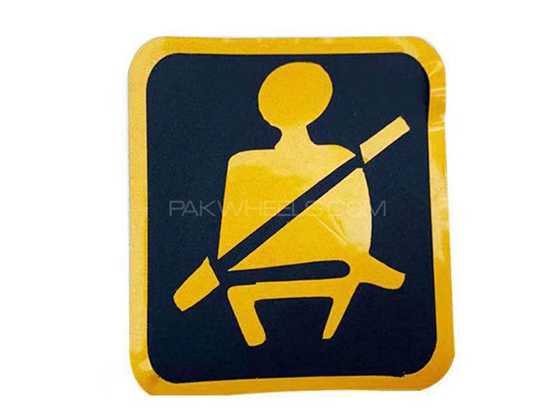 Seat Belt Car Vinyl Sticker - Yellow & Black  for sale in Karachi Image-1