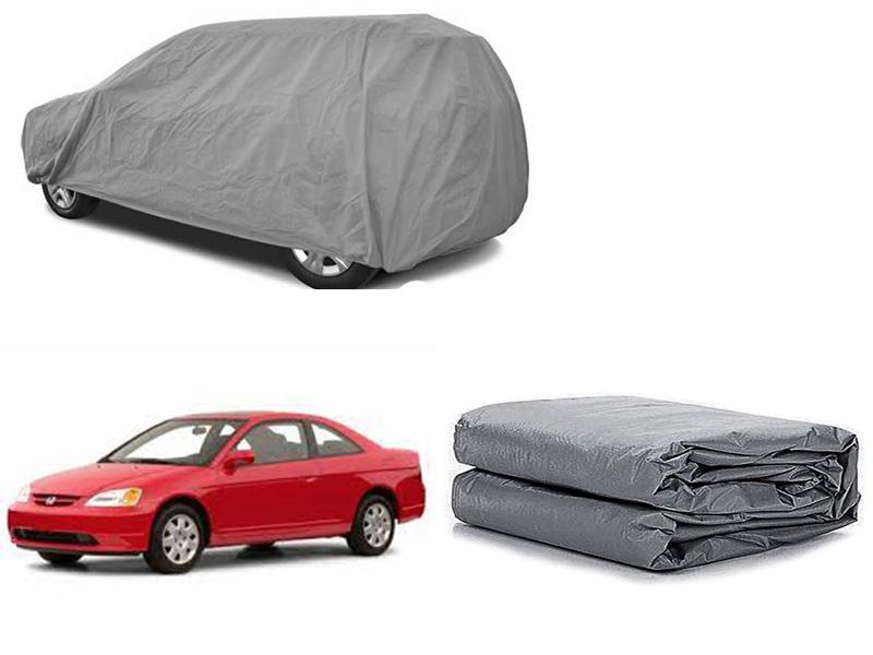 Honda Civic 2001-2006 PVC Cotton Fabric Top Cover - Grey  Image-1