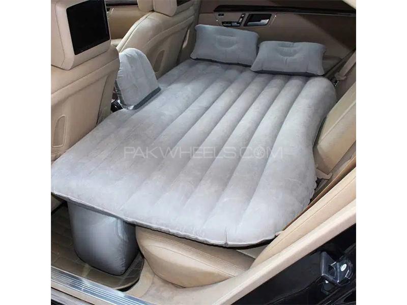 Universal Inflatable Car Air Mattress - Grey | Car Traveling Bed | Portable Mattress Image-1