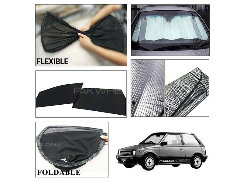 Daihatsu Charade 1984-1986 Foldable Shades And Front Silver Shade - Bundle Pack  for sale in Karachi Image-1