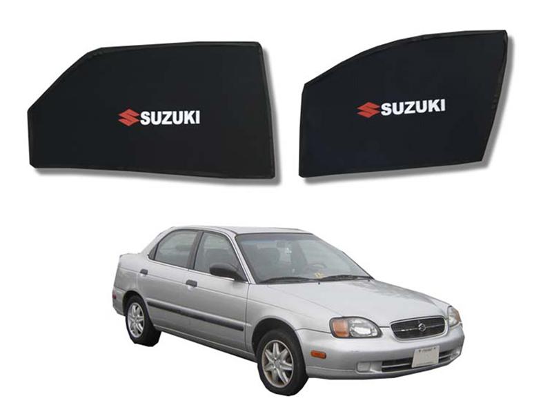 Suzuki Baleno 1998-2005 Foldable Sun Shades With Logo  Image-1