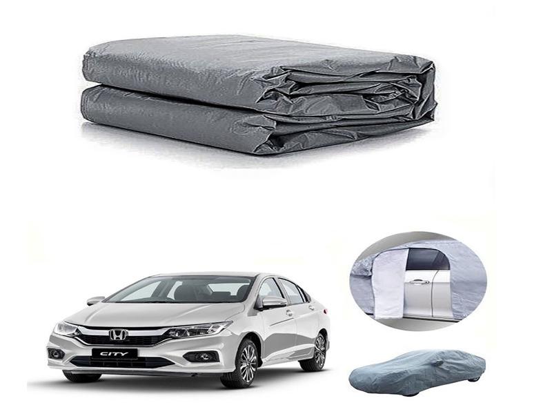 Honda City 2021 PVC Cotton Fabric Top Cover - Grey  Image-1