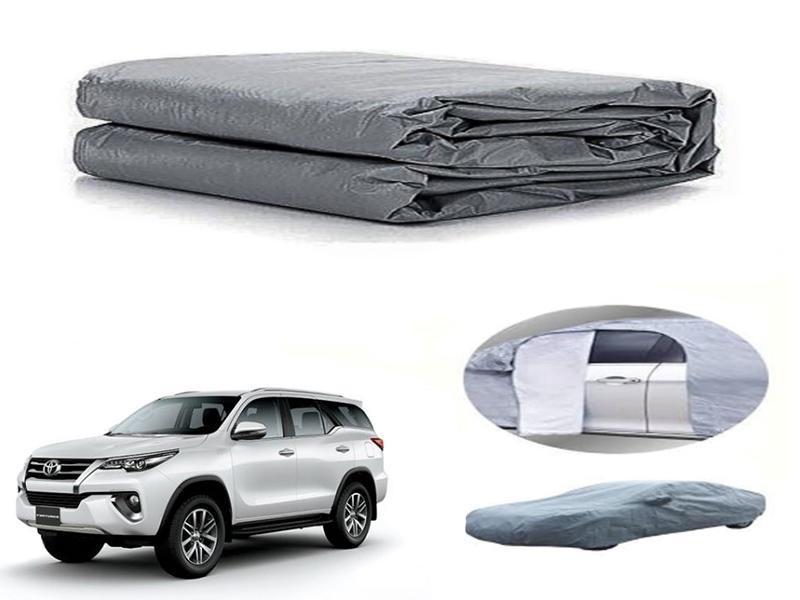 Toyota Fortuner 2016-2021 PVC Cotton Fabric Top Cover - Grey  Image-1