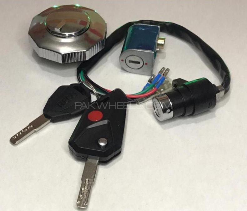 Honda Cd 70 Bike Lock Switch Kit With Computer Key And Light Image-1