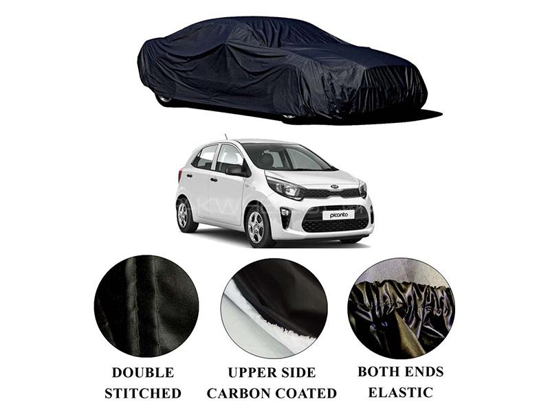 Kia Picanto 2019-2021 Polymer Carbon Coated Car Top Cover for sale in Karachi Image-1