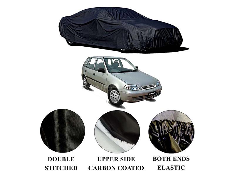Suzuki Cultus 2007-2017 Polymer Carbon Coated Car Top Cover for sale in Karachi Image-1