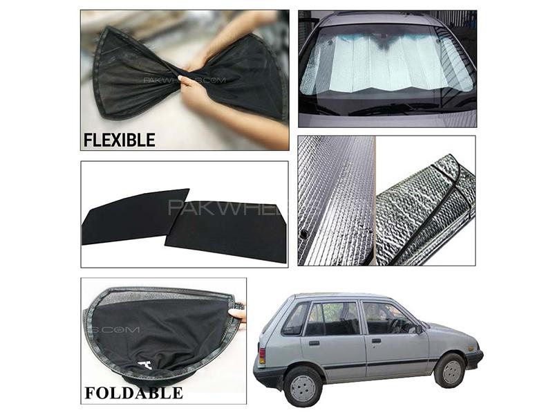 Suzuki Khyber Foldable Shades And Front Silver Shade - Bundle Pack  Image-1