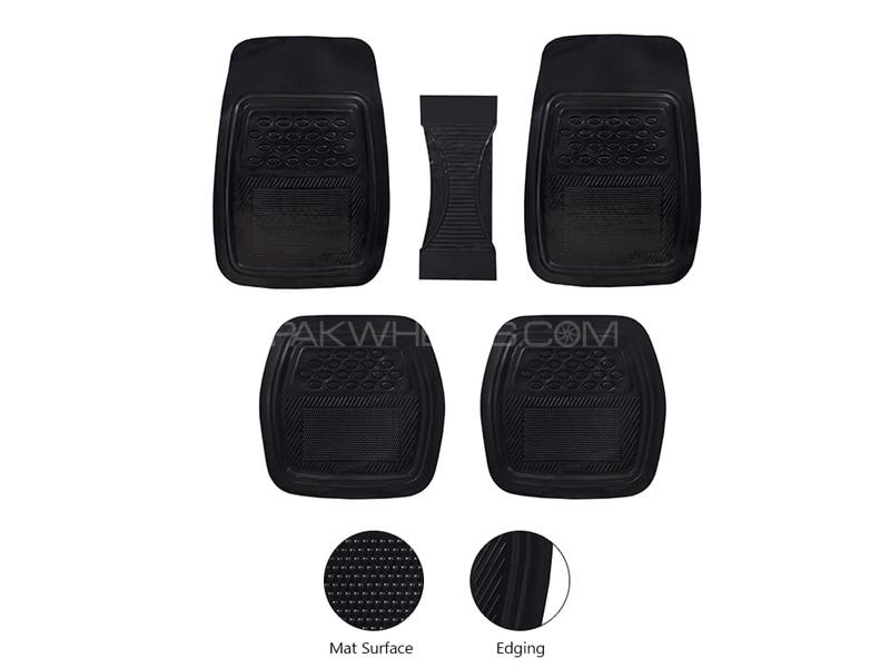Diamond Pvc Standard Universal Car Floor Mat Black 068 | All Weather Protection | Front And Rear  Image-1